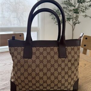 Gucci Brown Monogram Tote Bag - Authentic